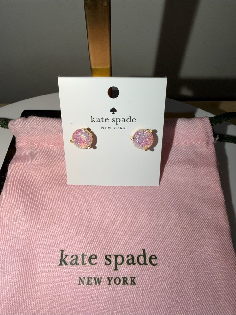 Kate Spade Pink Druzy Stud Earrings NWT